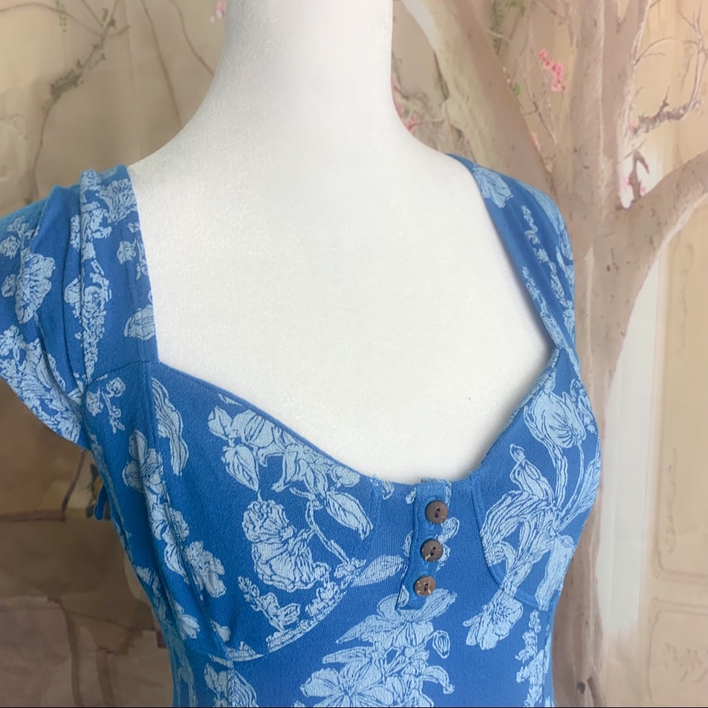 NEW Free People Vanessa Top In Blue - Picture 7 of 11